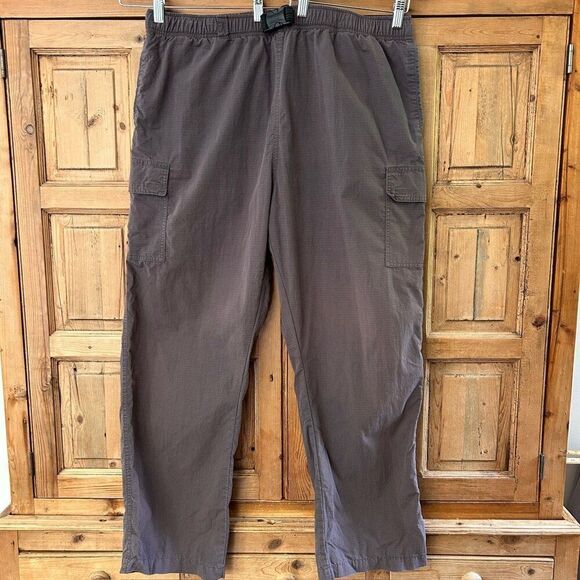Duluth Trading Company XL X 32 Pants Brown Cargo Elastic Waist Outdoors Belted - Picture 1 of 8